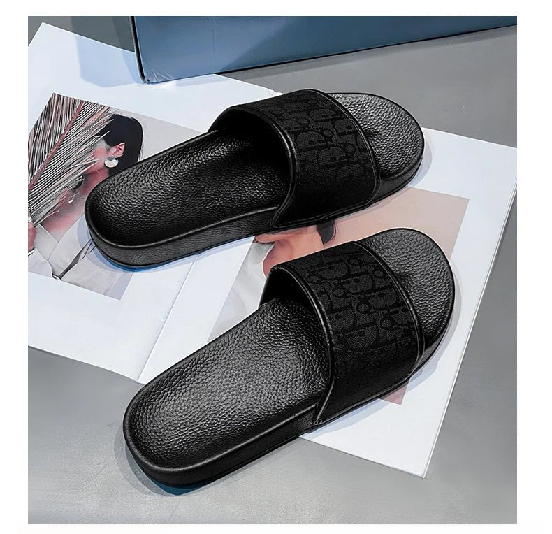 Men's Home Slippers Lightweight Summer New Style Flat and Worn Casual Retro Patterned Anti-slip Quick-drying Sandals - Tara's Tiny Treasures