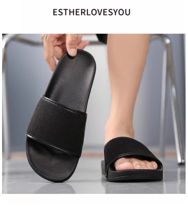 Men's Home Slippers Lightweight Summer New Style Flat and Worn Casual Retro Patterned Anti-slip Quick-drying Sandals - Tara's Tiny Treasures