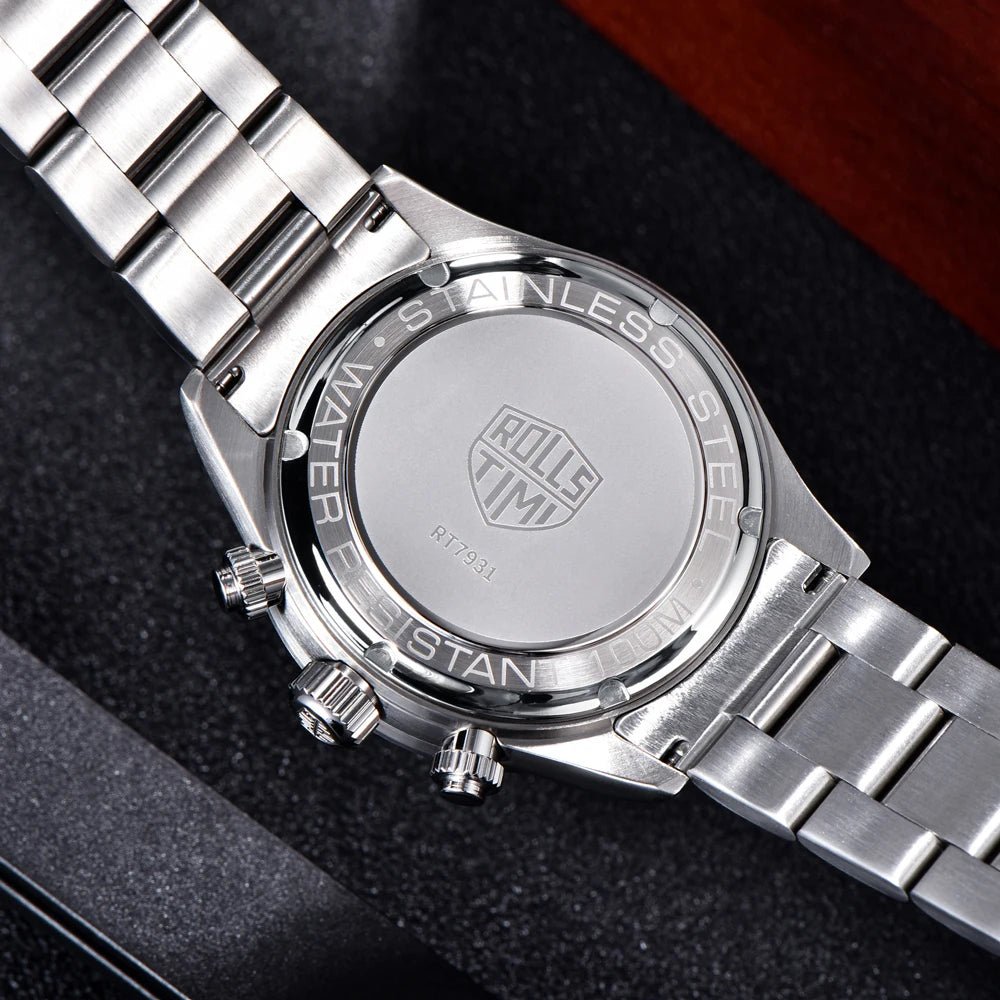 Men's Watch 2026 New RollsTimi Luxury Luminous Quartz Watches For Man Gift Waterproof Stainless Steel Chronograph Man Clocks - Tara's Tiny Treasures