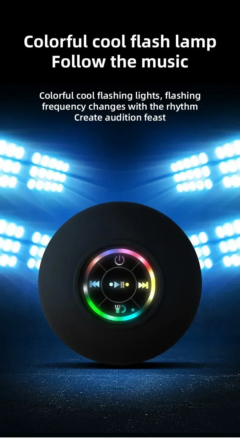 Mini Portable Bluetooth Audio IPX4 Waterproof Led Lights Bathroom Outdoor Large Suction Cup Can Be Adsorbed Wall Speaker - Tara's Tiny Treasures