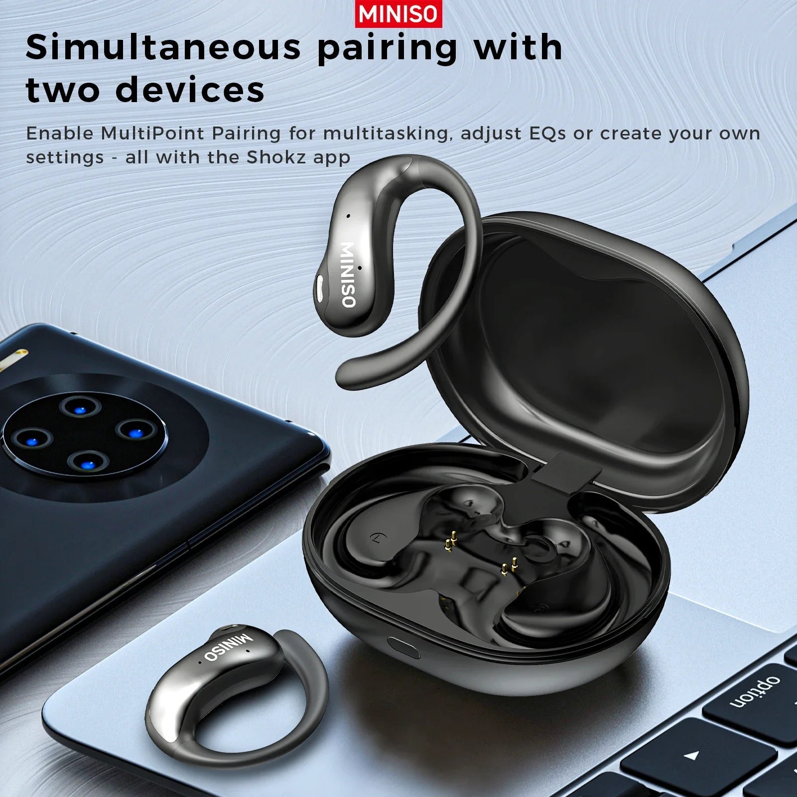 MINISO MS188 Bluetooth Earphone AI Translation Earbuds HD LED Screen OWS Sport Wireless Headphones Long Battery Life - Tara's Tiny Treasures