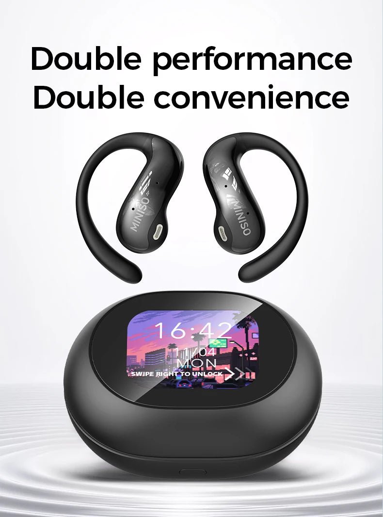 MINISO MS188 Bluetooth Earphone AI Translation Earbuds HD LED Screen OWS Sport Wireless Headphones Long Battery Life - Tara's Tiny Treasures