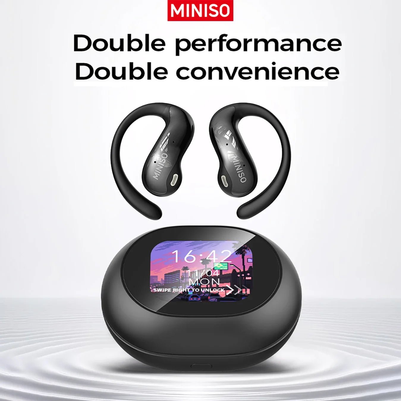 MINISO MS188 Bluetooth Earphone AI Translation Earbuds HD LED Screen OWS Sport Wireless Headphones Long Battery Life - Tara's Tiny Treasures