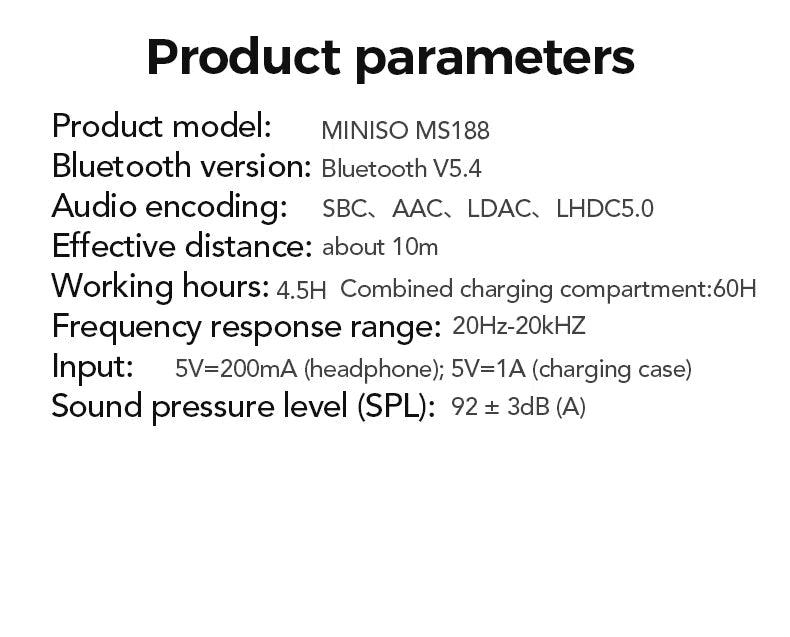 MINISO MS188 Bluetooth Earphone AI Translation Earbuds HD LED Screen OWS Sport Wireless Headphones Long Battery Life - Tara's Tiny Treasures