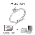 MODIAN D Color Moissanite Ring Delicate Square 925 Sterling Silver Lab Diamond Ring For Women Wedding Statement Jewelry - Tara's Tiny Treasures