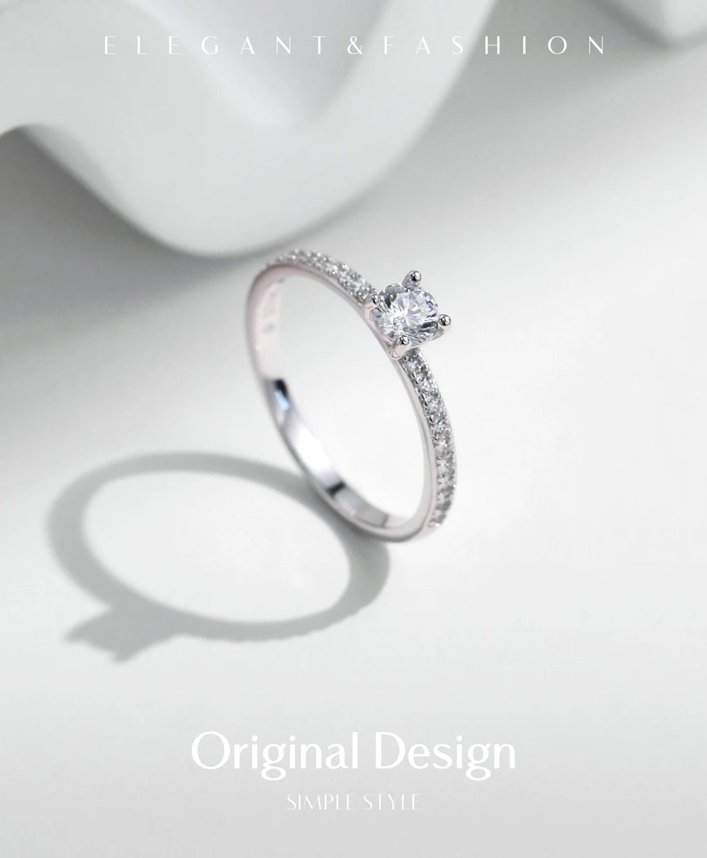 MODIAN D Color Moissanite Ring Delicate Square 925 Sterling Silver Lab Diamond Ring For Women Wedding Statement Jewelry - Tara's Tiny Treasures