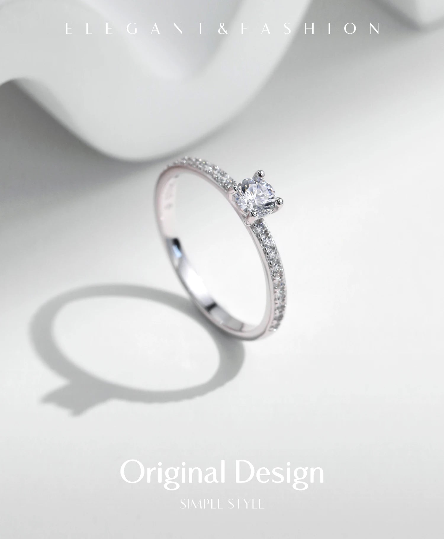 MODIAN D Color Moissanite Ring Delicate Square 925 Sterling Silver Lab Diamond Ring For Women Wedding Statement Jewelry - Tara's Tiny Treasures