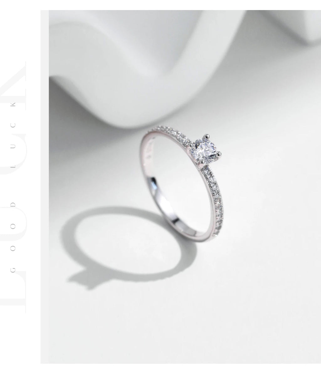MODIAN D Color Moissanite Ring Delicate Square 925 Sterling Silver Lab Diamond Ring For Women Wedding Statement Jewelry - Tara's Tiny Treasures
