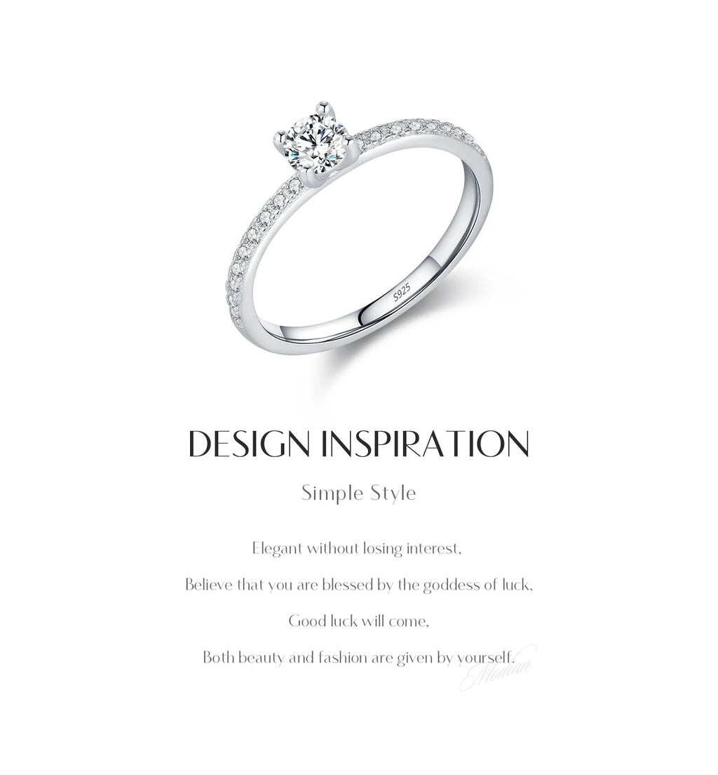 MODIAN D Color Moissanite Ring Delicate Square 925 Sterling Silver Lab Diamond Ring For Women Wedding Statement Jewelry - Tara's Tiny Treasures