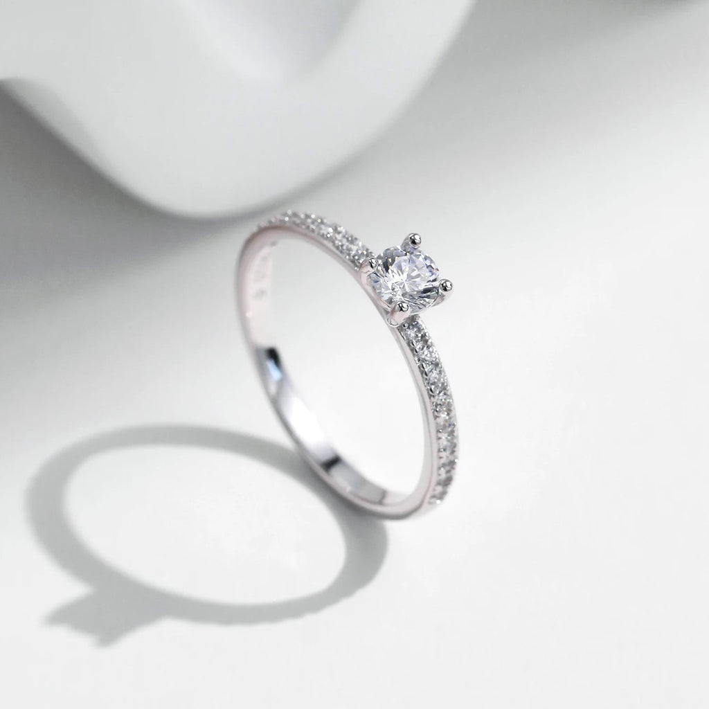MODIAN D Color Moissanite Ring Delicate Square 925 Sterling Silver Lab Diamond Ring For Women Wedding Statement Jewelry - Tara's Tiny Treasures
