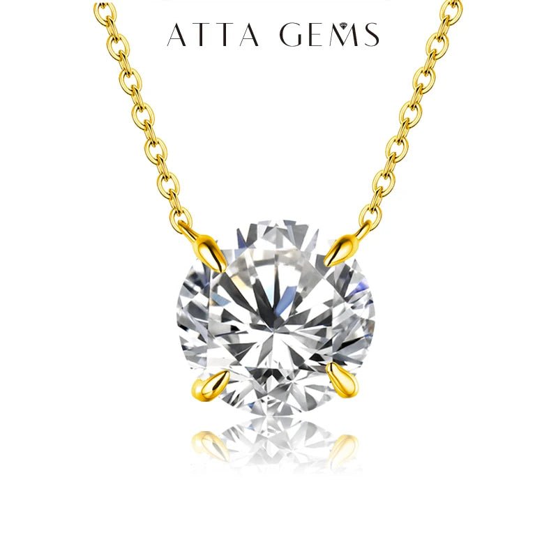 Moissanite Diamond 6.5mm 1CT Necklace For Woman Pendant 925 Silver Necklace For Women Chains Party Bridal Fine Jewelry - Tara's Tiny Treasures