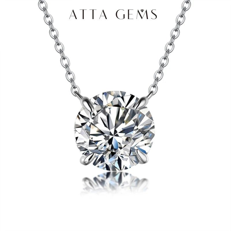 Moissanite Diamond 6.5mm 1CT Necklace For Woman Pendant 925 Silver Necklace For Women Chains Party Bridal Fine Jewelry - Tara's Tiny Treasures