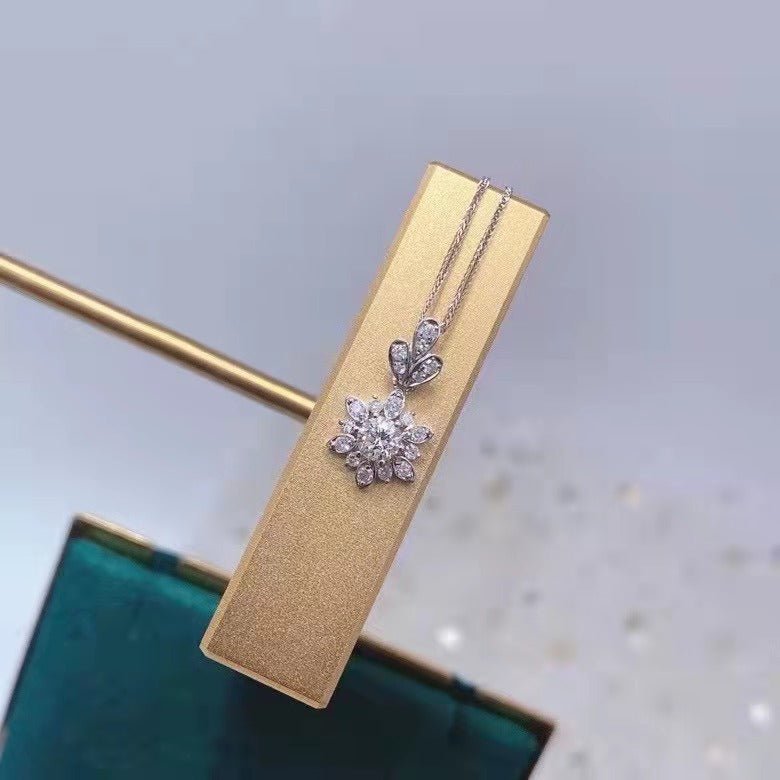 Moissanite Diamond Pendant Necklace 925 Solid Silver Choker Statement Necklace Women Silver 925 Bijoux Femme Jewelry - Tara's Tiny Treasures