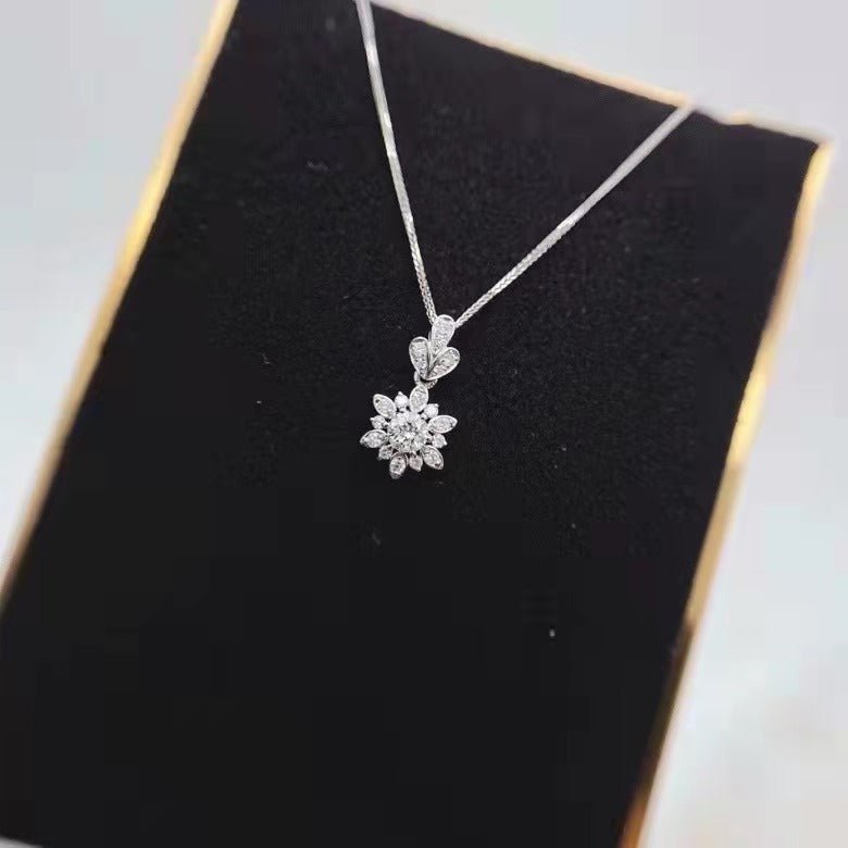 Moissanite Diamond Pendant Necklace 925 Solid Silver Choker Statement Necklace Women Silver 925 Bijoux Femme Jewelry - Tara's Tiny Treasures