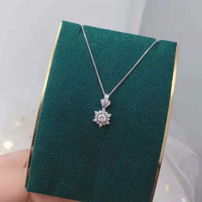 Moissanite Diamond Pendant Necklace 925 Solid Silver Choker Statement Necklace Women Silver 925 Bijoux Femme Jewelry - Tara's Tiny Treasures