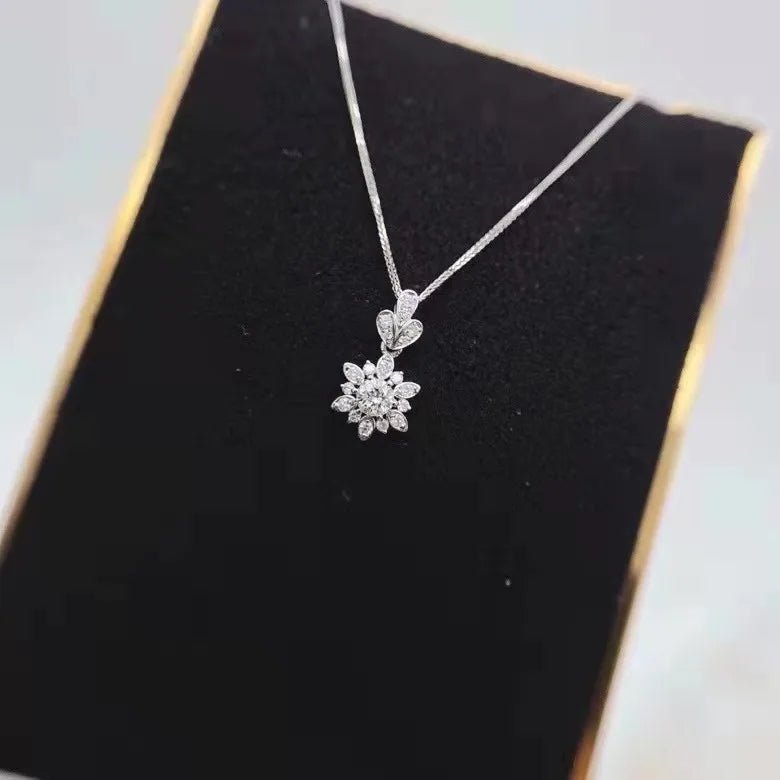 Moissanite Diamond Pendant Necklace 925 Solid Silver Choker Statement Necklace Women Silver 925 Bijoux Femme Jewelry - Tara's Tiny Treasures