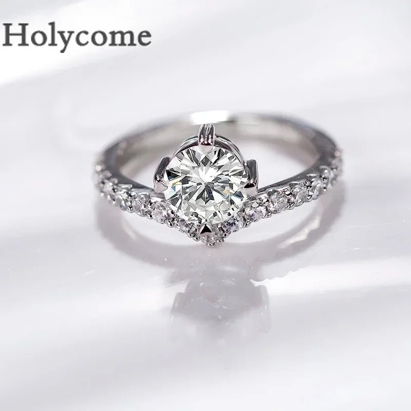 Moissanite Ring 925 Sterling Silver Plated Exquisite Diamond VVS Top Quality Shiny Gems Jewelry Gifts for Someone Important - Tara's Tiny Treasures