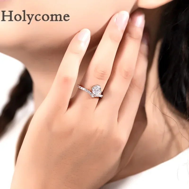 Moissanite Ring 925 Sterling Silver Plated Exquisite Diamond VVS Top Quality Shiny Gems Jewelry Gifts for Someone Important - Tara's Tiny Treasures
