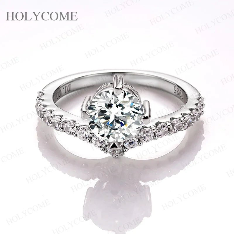 Moissanite Ring 925 Sterling Silver Plated Exquisite Diamond VVS Top Quality Shiny Gems Jewelry Gifts for Someone Important - Tara's Tiny Treasures