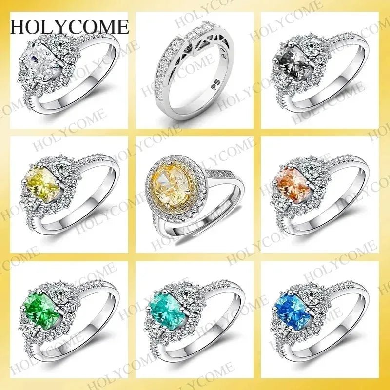 Moissanite Ring 925 Sterling Silver Plated Exquisite Diamond VVS Top Quality Shiny Gems Jewelry Gifts for Someone Important - Tara's Tiny Treasures