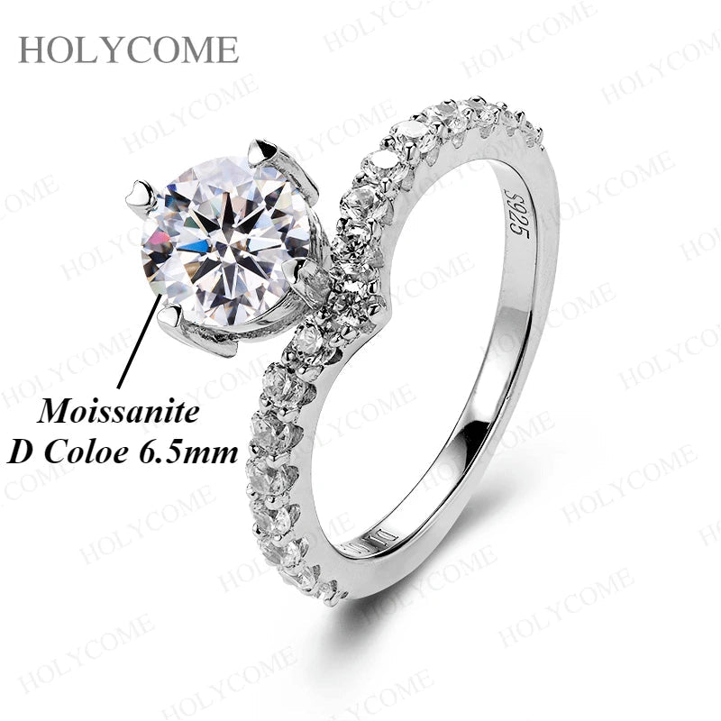 Moissanite Ring 925 Sterling Silver Plated Exquisite Diamond VVS Top Quality Shiny Gems Jewelry Gifts for Someone Important - Tara's Tiny Treasures