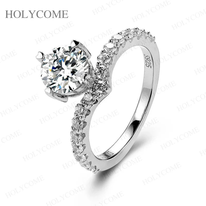 Moissanite Ring 925 Sterling Silver Plated Exquisite Diamond VVS Top Quality Shiny Gems Jewelry Gifts for Someone Important - Tara's Tiny Treasures