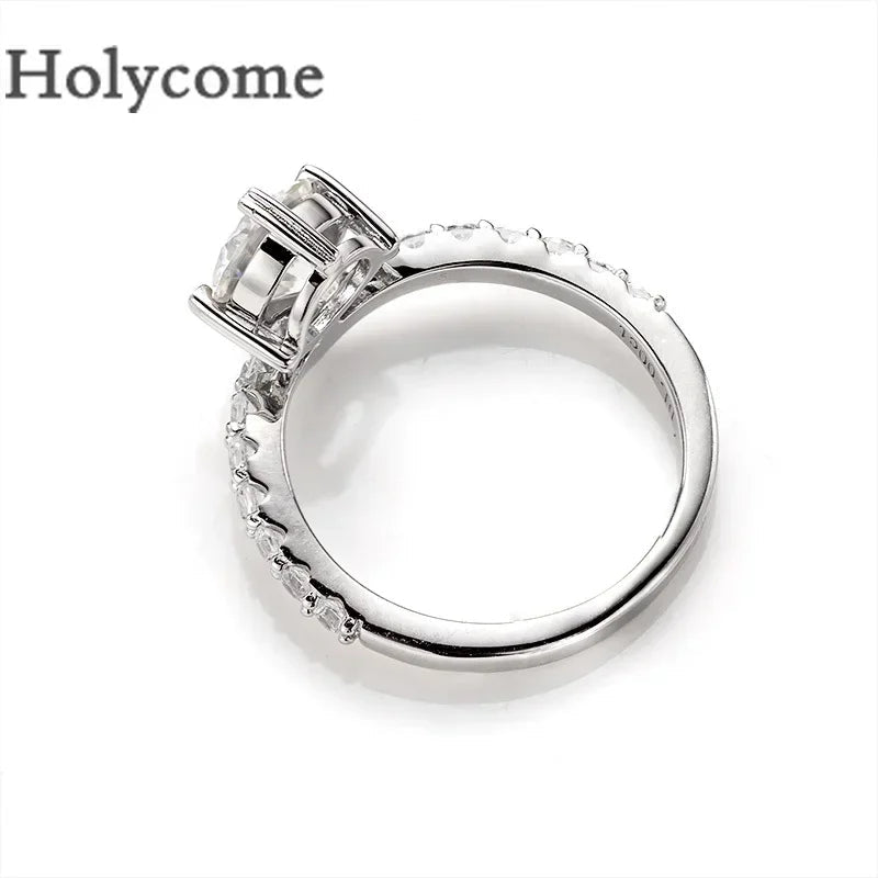 Moissanite Ring 925 Sterling Silver Plated Exquisite Diamond VVS Top Quality Shiny Gems Jewelry Gifts for Someone Important - Tara's Tiny Treasures