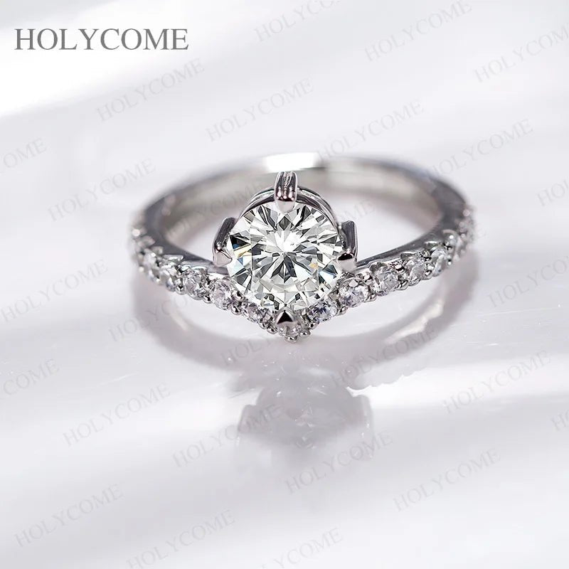 Moissanite Ring 925 Sterling Silver Plated Exquisite Diamond VVS Top Quality Shiny Gems Jewelry Gifts for Someone Important - Tara's Tiny Treasures