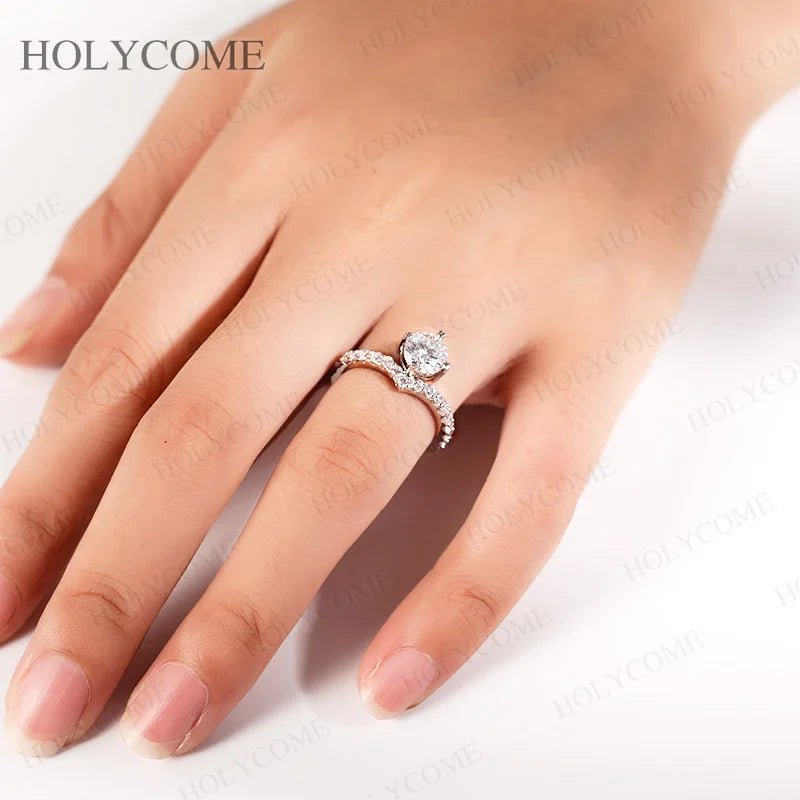Moissanite Ring 925 Sterling Silver Plated Exquisite Diamond VVS Top Quality Shiny Gems Jewelry Gifts for Someone Important - Tara's Tiny Treasures