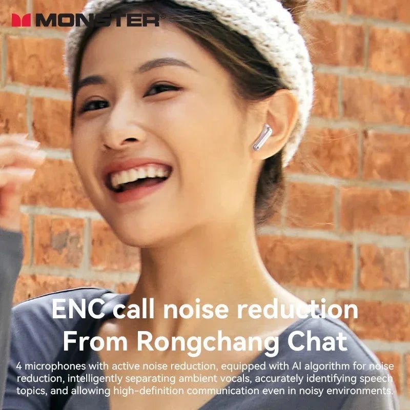 Monster D02 Wireless Bluetooth Headphones - In-ear TWS Headphones - Active Noise Cancellation, Waterproof, Sweatproof - Tara's Tiny Treasures