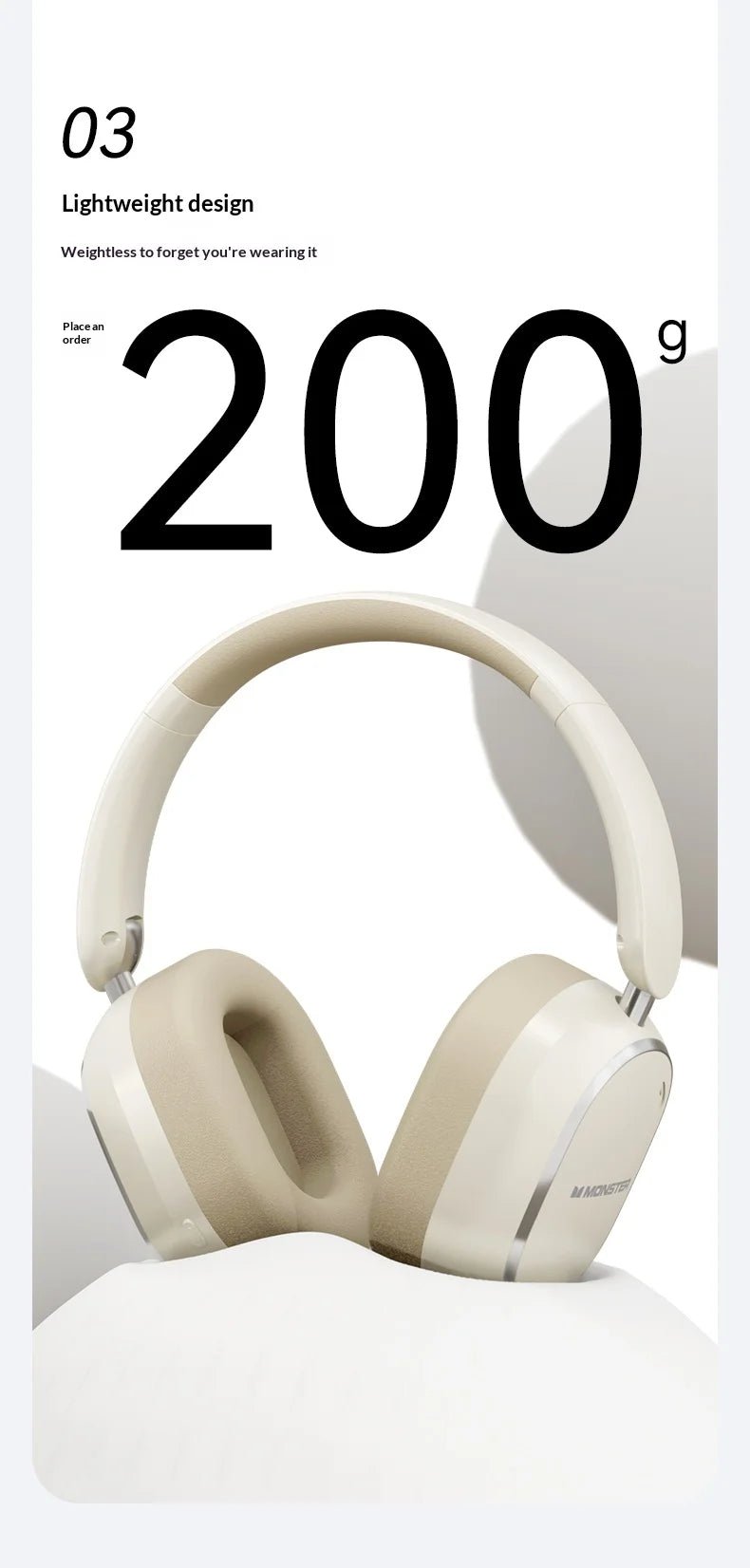 Monster GH01 head-mounted wireless Bluetooth earphones for mobile phones, computers, gaming, and e-sports, featuring low latency - Tara's Tiny Treasures