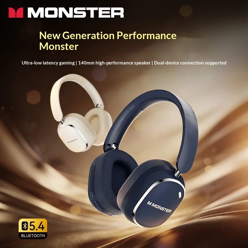 Monster GH01 head-mounted wireless Bluetooth earphones for mobile phones, computers, gaming, and e-sports, featuring low latency - Tara's Tiny Treasures