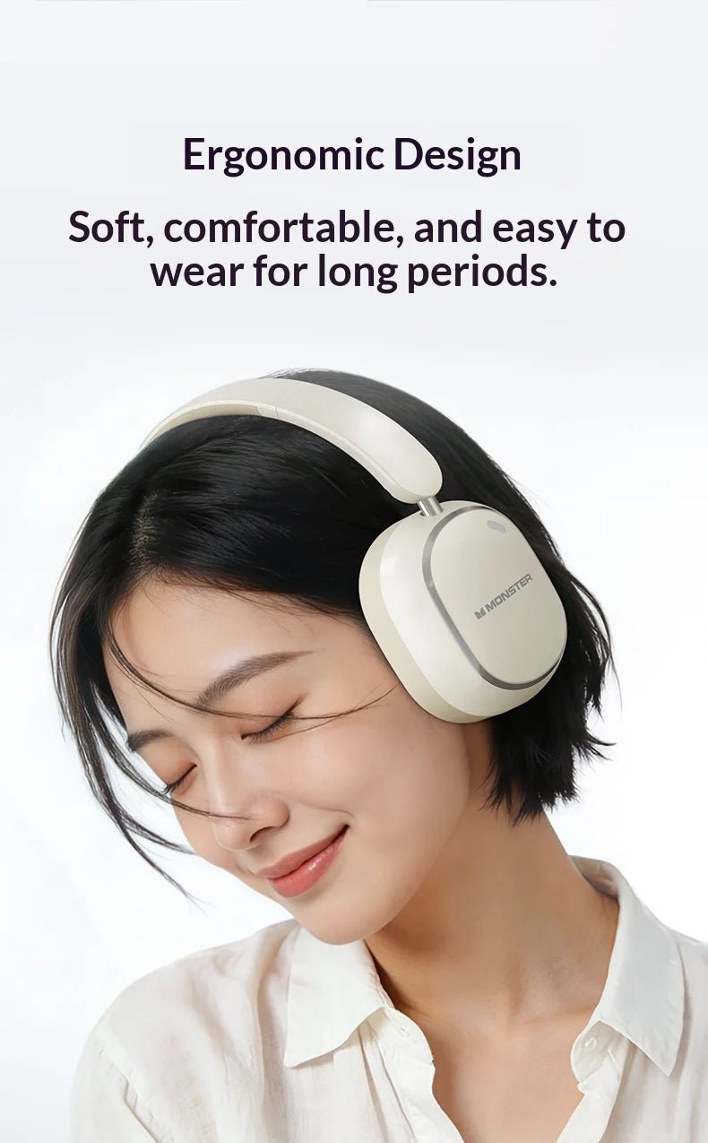 Monster GH01 head-mounted wireless Bluetooth earphones for mobile phones, computers, gaming, and e-sports, featuring low latency - Tara's Tiny Treasures
