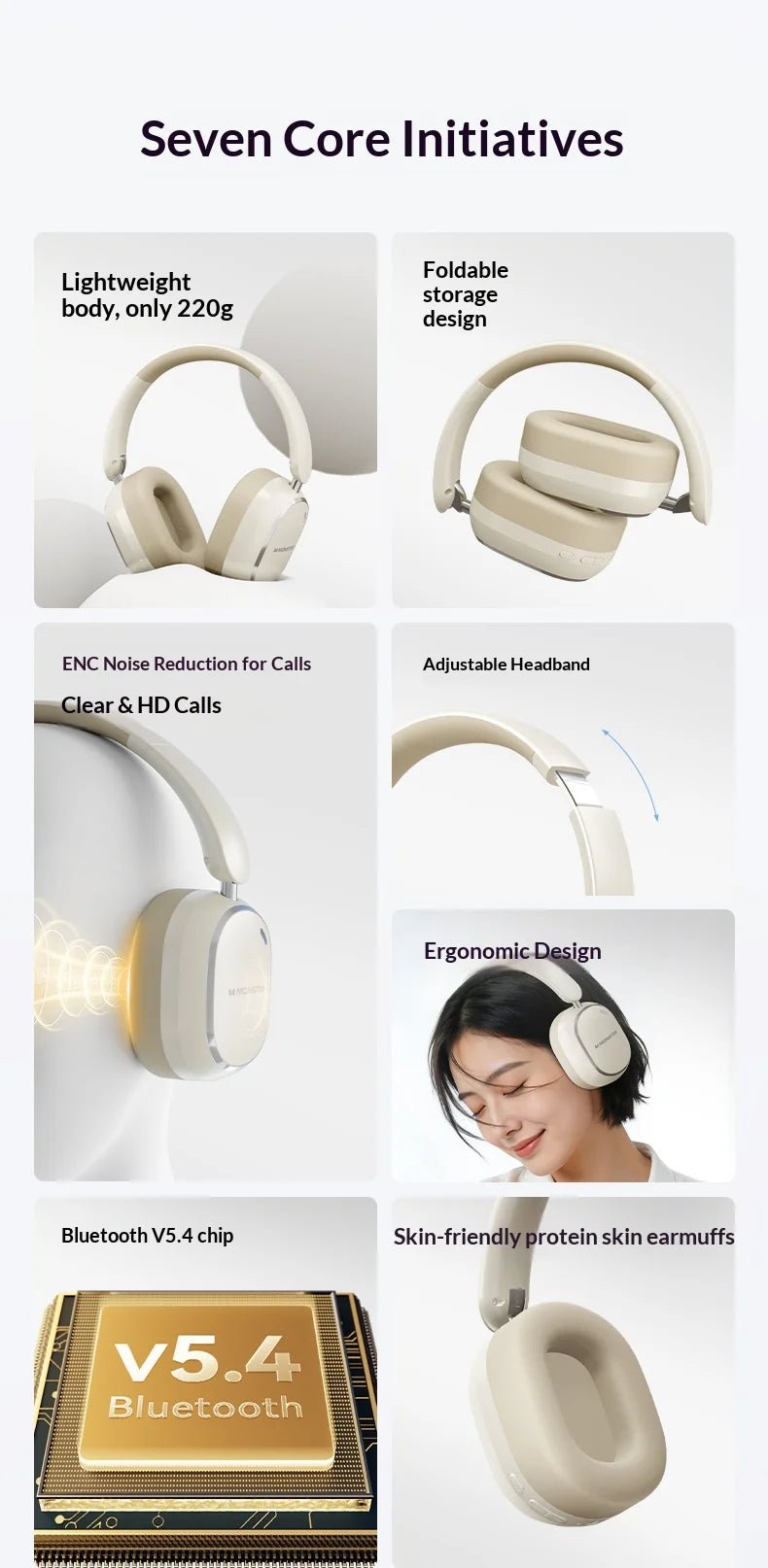 Monster GH01 head-mounted wireless Bluetooth earphones for mobile phones, computers, gaming, and e-sports, featuring low latency - Tara's Tiny Treasures