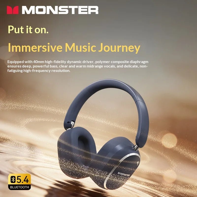 Monster GH01 head-mounted wireless Bluetooth earphones for mobile phones, computers, gaming, and e-sports, featuring low latency - Tara's Tiny Treasures