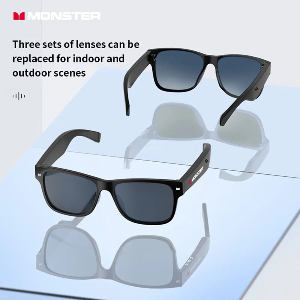 Monster Glasses Headset Wireless Bluetooth 5.0 Sunglasses Outdoor Sport earphone Calling Music Eyeglasses - Tara's Tiny Treasures