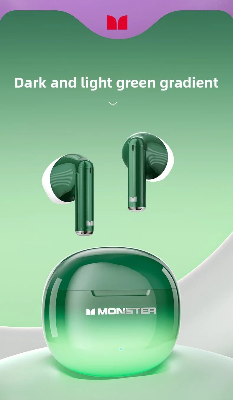 MONSTER GT37 TWS Bluetooth5.3 Earphone Wireless Active Noise Cancelling Headphones Stereo Sound Gaming Headset For Android iOS - Tara's Tiny Treasures