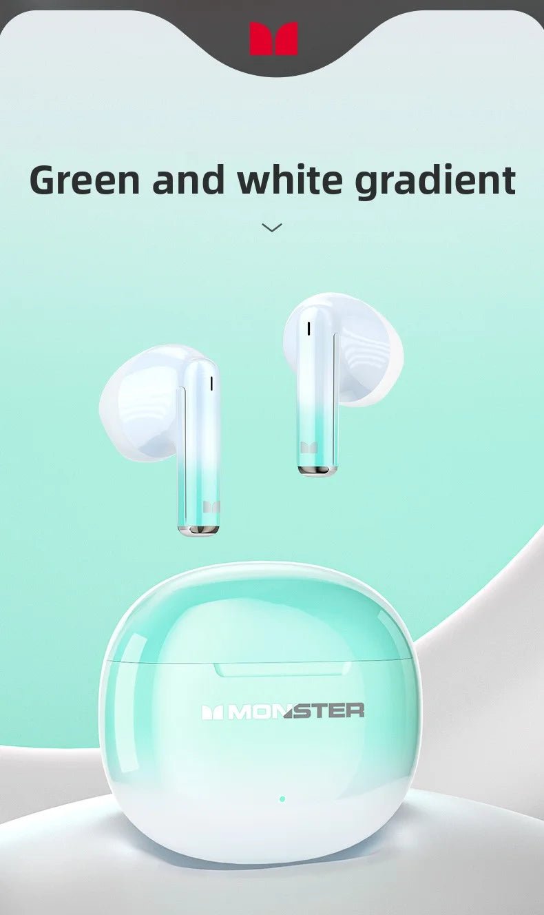 MONSTER GT37 TWS Bluetooth5.3 Earphone Wireless Active Noise Cancelling Headphones Stereo Sound Gaming Headset For Android iOS - Tara's Tiny Treasures