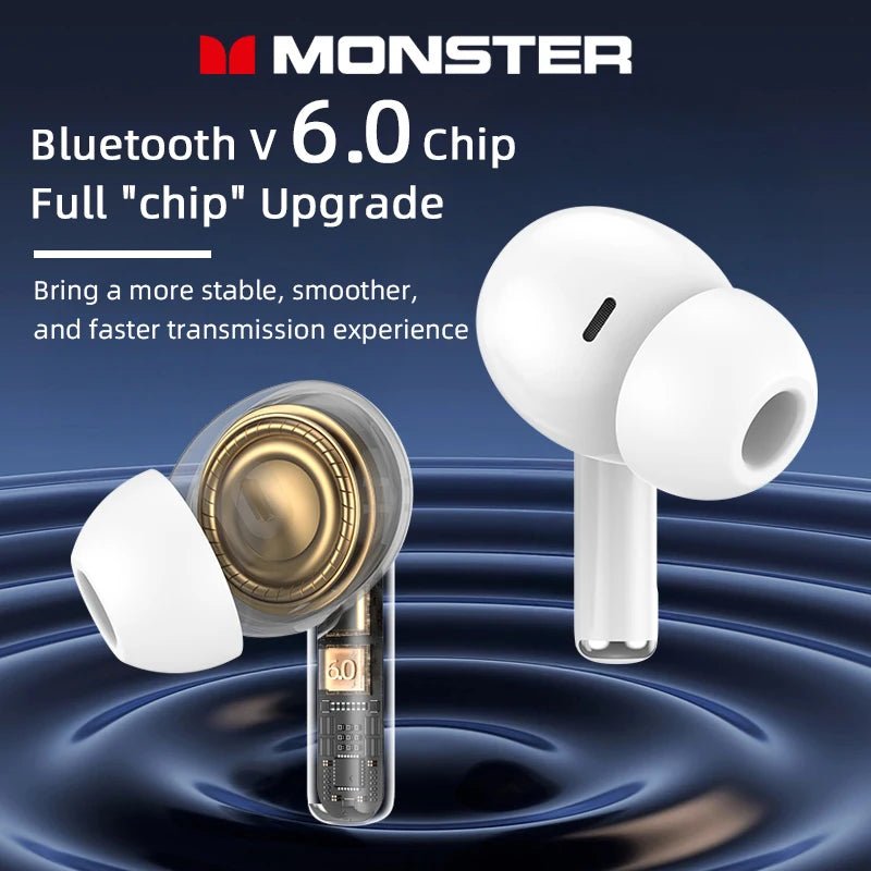 Monster MQT39 Earphones Wireless Bluetooth 6.0 TWS Noise Reduction Earbuds Gamer Sports Headset Hifi Stereo with Mic Headphones - Tara's Tiny Treasures
