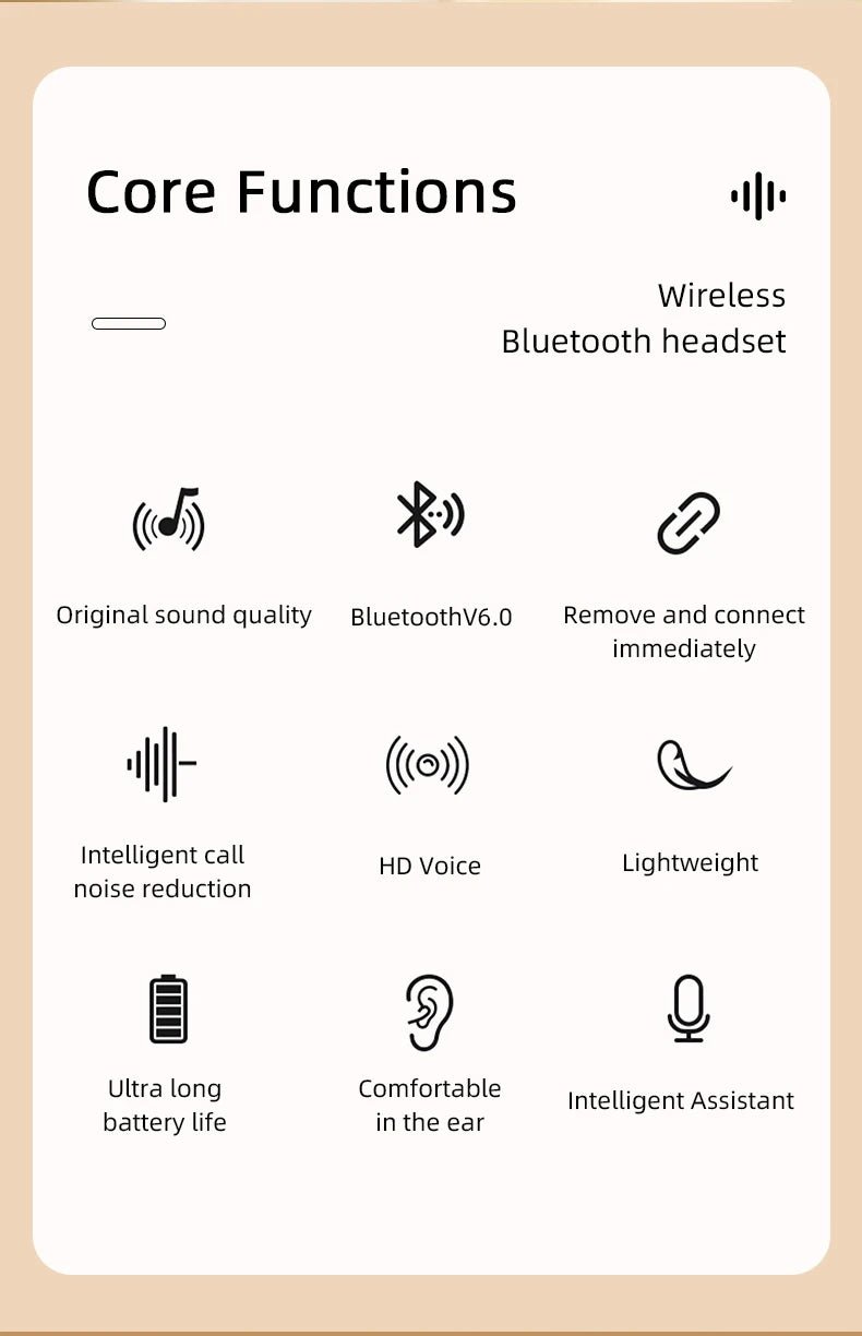 Monster MQT39 Earphones Wireless Bluetooth 6.0 TWS Noise Reduction Earbuds Gamer Sports Headset Hifi Stereo with Mic Headphones - Tara's Tiny Treasures