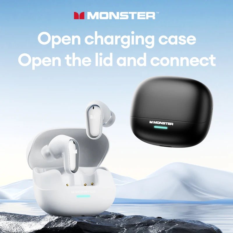Monster MQT52 Wireless Bluetooth 5.4 Earphones Long Battery Life Gaming Headphones Dual Mode HIFI Stereo Sound Headset With Mic - Tara's Tiny Treasures