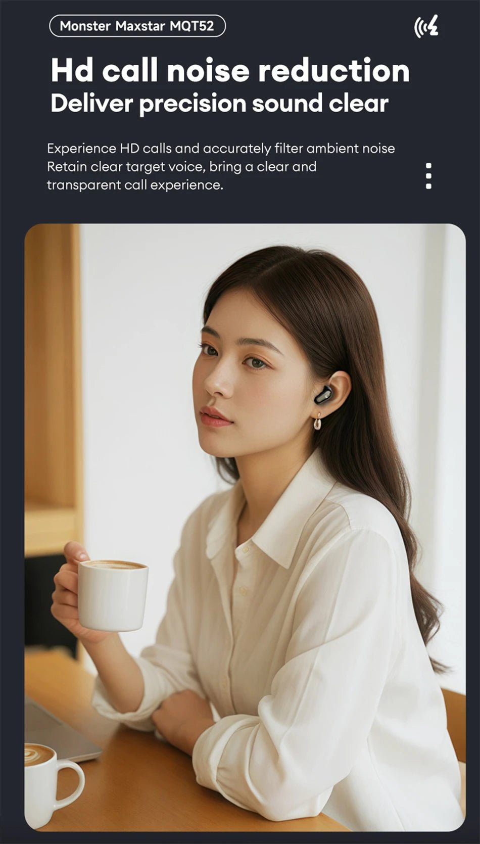 Monster MQT52 Wireless Bluetooth 5.4 Earphones Long Battery Life Gaming Headphones Dual Mode HIFI Stereo Sound Headset With Mic - Tara's Tiny Treasures
