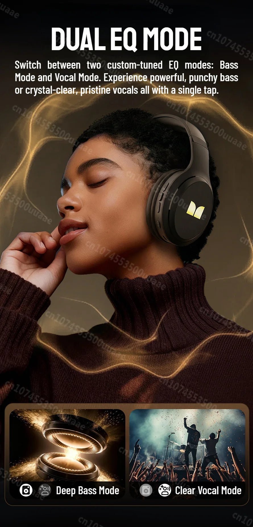 Monster N21 Bluetooth 6.0 Headphones Call Noise Reduction Headset Powerful Deep Bass Over-Ear Wireless Earphone with Microphone - Tara's Tiny Treasures