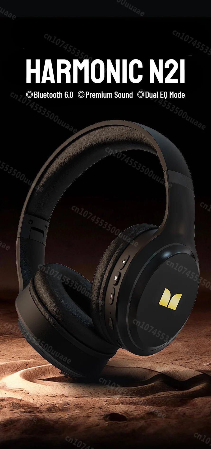Monster N21 Bluetooth 6.0 Headphones Dual EQ Mode Immersive Stereo Earphone Over-Ear Foldable Wire/Wireless Headset with Mic - Tara's Tiny Treasures
