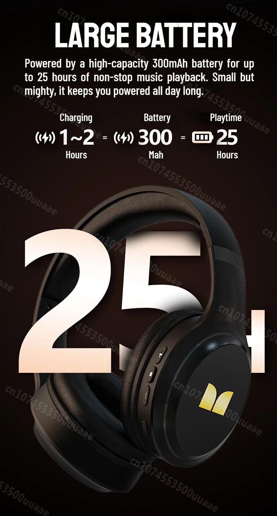 Monster N21 Bluetooth 6.0 Headphones Dual EQ Mode Immersive Stereo Earphone Over-Ear Foldable Wire/Wireless Headset with Mic - Tara's Tiny Treasures