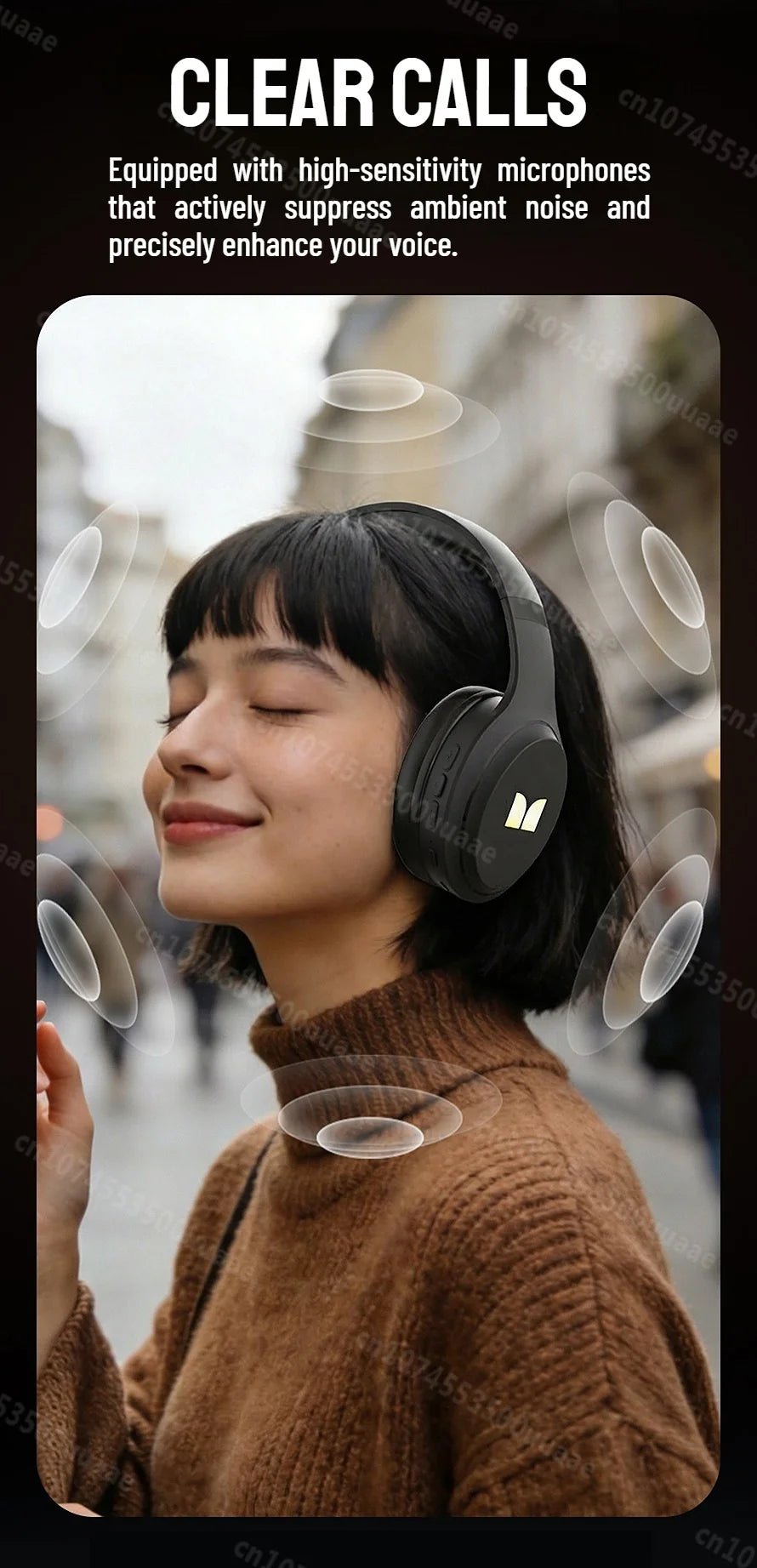 Monster N21 Bluetooth 6.0 Headphones Dual EQ Mode Immersive Stereo Earphone Over-Ear Foldable Wire/Wireless Headset with Mic - Tara's Tiny Treasures