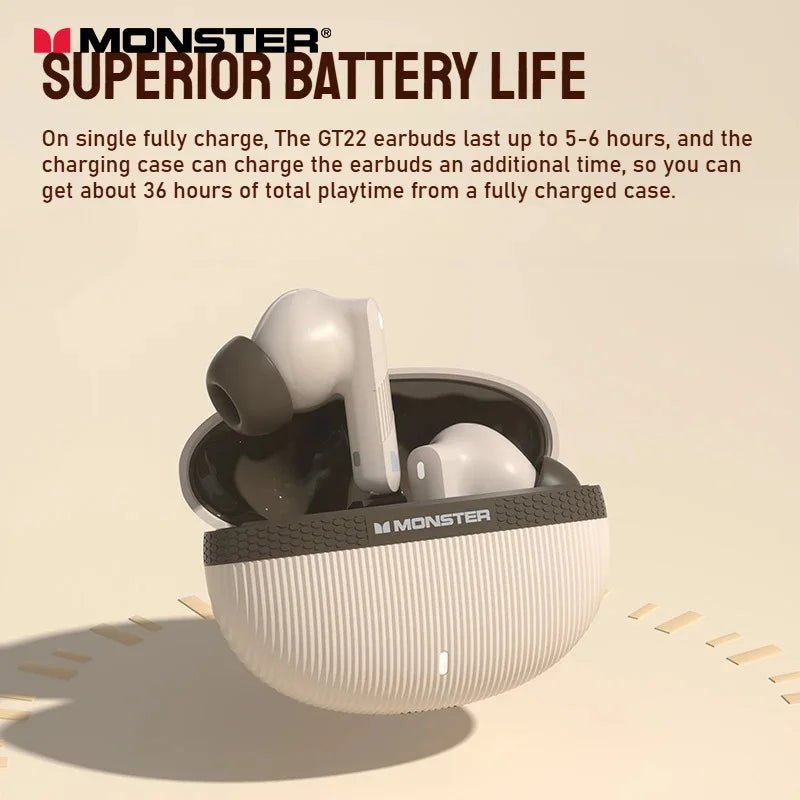 Monster Wireless Bluetooth Headphones with Bluetooth 5.4 Al Noise Cancelling Calls 360° Panoramic Space Sound Effect Headset - Tara's Tiny Treasures