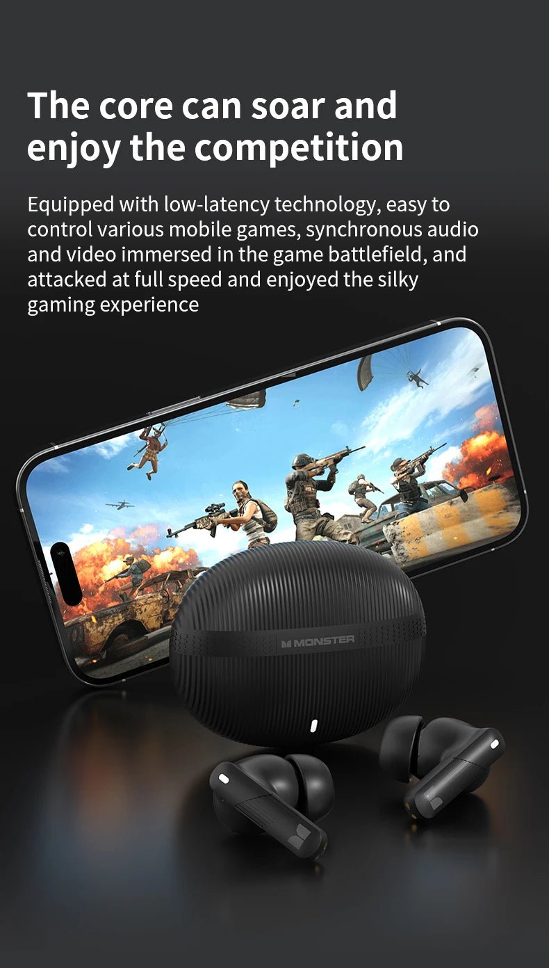 Monster Wireless Bluetooth Headphones with Bluetooth 5.4 Al Noise Cancelling Calls 360° Panoramic Space Sound Effect Headset - Tara's Tiny Treasures
