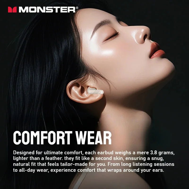 Monster Wireless Bluetooth Headphones with Bluetooth 5.4 Al Noise Cancelling Calls 360° Panoramic Space Sound Effect Headset - Tara's Tiny Treasures