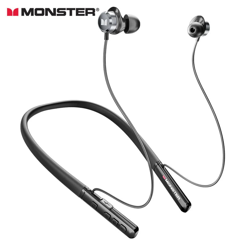 Monster Wireless Bluetooth5.3 Headphones with Button Function, Outdoor Sports Earphones, HD Call, Stereo Music, Neckband Headset - Tara's Tiny Treasures
